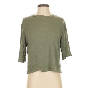 Elan Olive Green 3/4 Sleeve Tee Size Small Minimalist Boxy Top